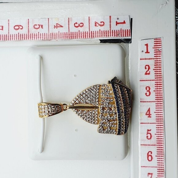 "14K Gold Plated Cubic Zircon Pendant, INUS1BR073 - Picture 8 of 11